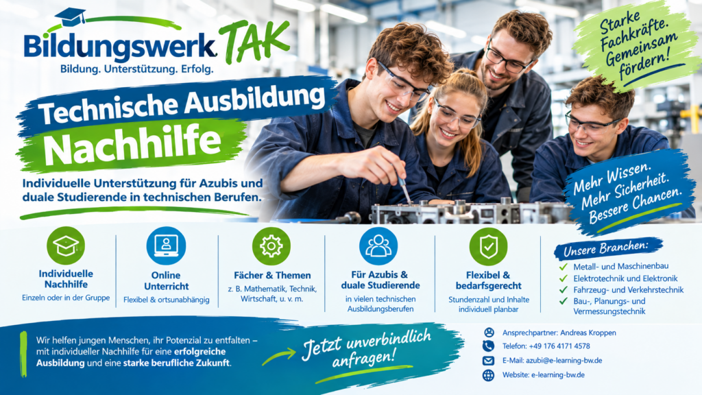 Technische Ausbildung Nachhilfe für Azubis & duale Studierende